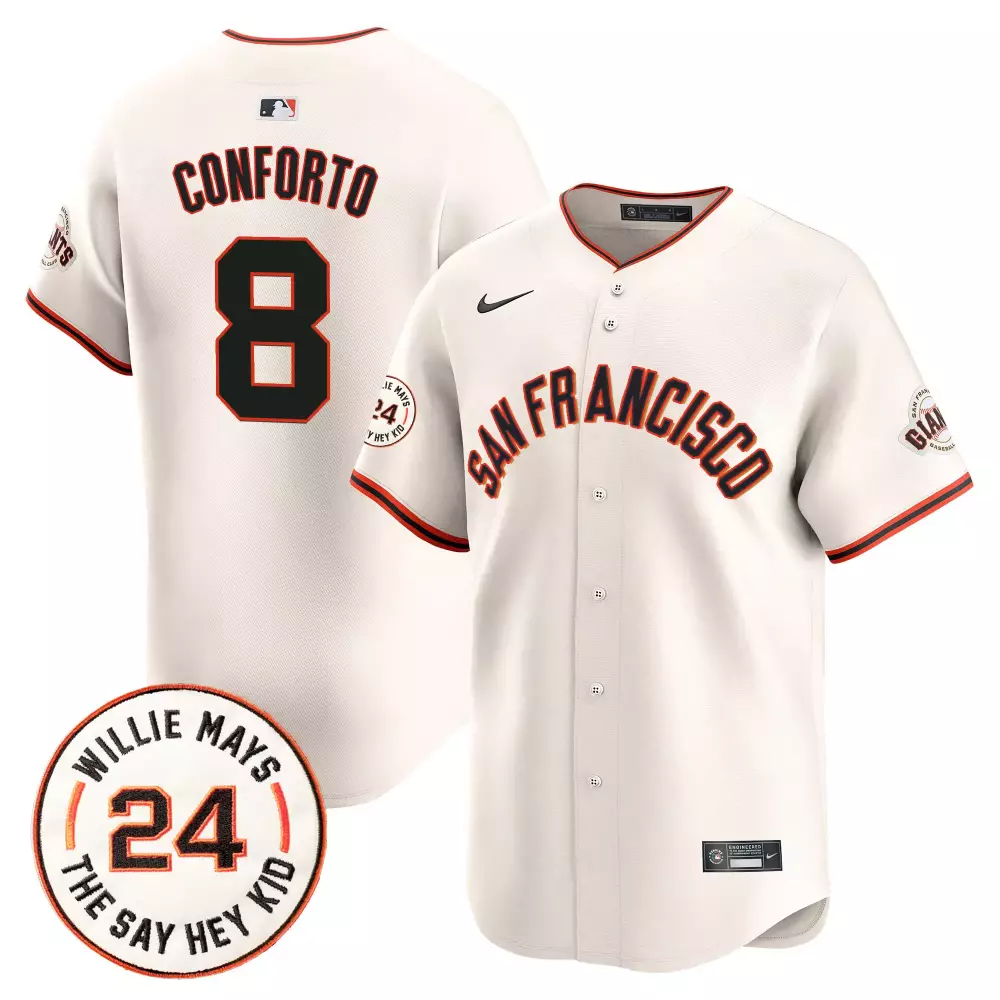 Michael Conforto 8 Jersey White Willie Mays 24 San Francisco Giants Team Men Orange