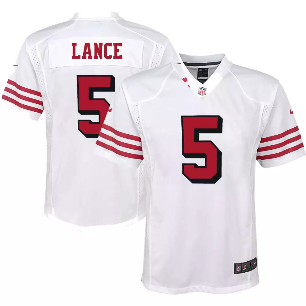 Trey Lance 5 San Francisco 49ers Jersey White Men Replica Red Black