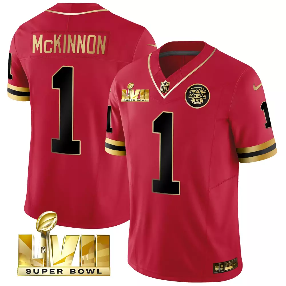 Mckinnon Lvii 1 Jersey Red Super Bowl Kansas City Chiefs Men Player Gold Black All
