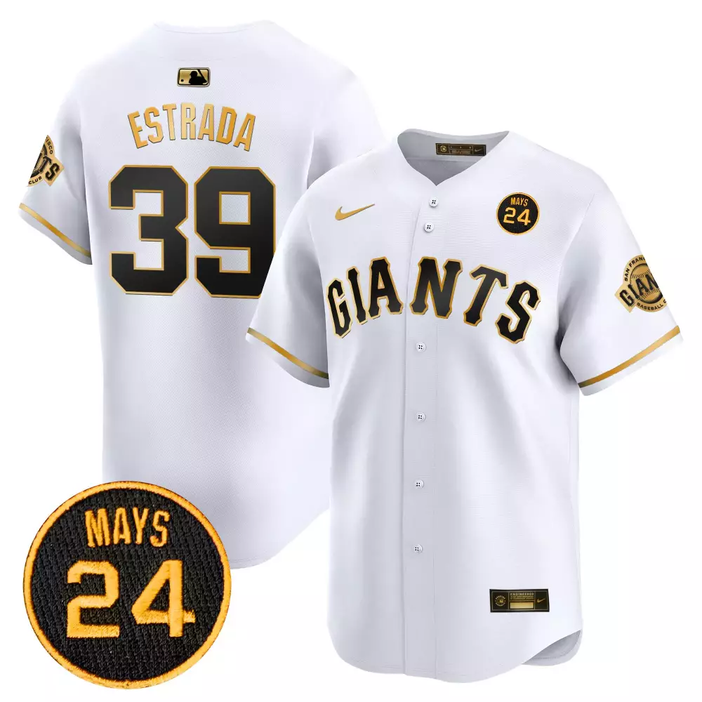 Estrada 39 Giants Jersey White Mays San Francisco Baseball 24 Black Gold Vapor Premier