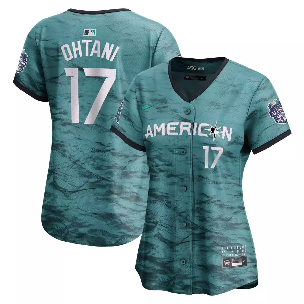 Shohei Ohtani 17 American League Jersey Teal MLB All-star Game 2023 Seattle Men Custom Design
