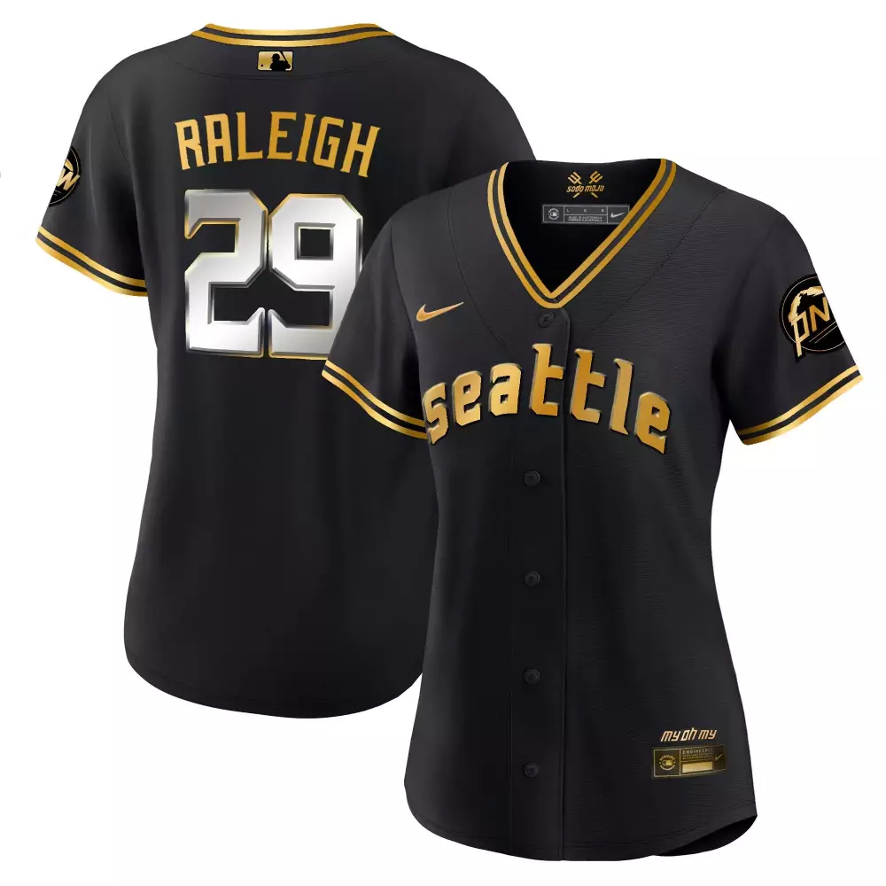 Cal Raleigh 29 Seattle Jersey Black Sodo Mojo Pn Men Gold All Stitched