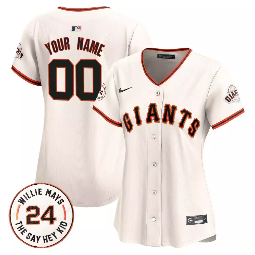 Custom Giants Jersey White Orange Black Vapor Premier Limited All Stitched