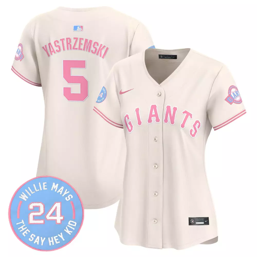 Mike Yastrzemski 5 Giants Jersey Cream Women Alternate Pink Unisex Vapor Premier