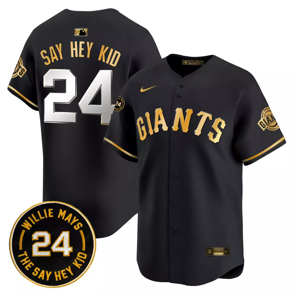 Cade Mays 24 San Francisco Giants Jersey Black Willie 2024 Men Gold White Vapor Premier