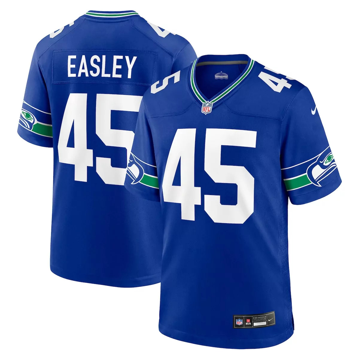 Kenny Easley 45 Seattle Seahawks Jersey Blue Men Replica Green White Retired Alternate