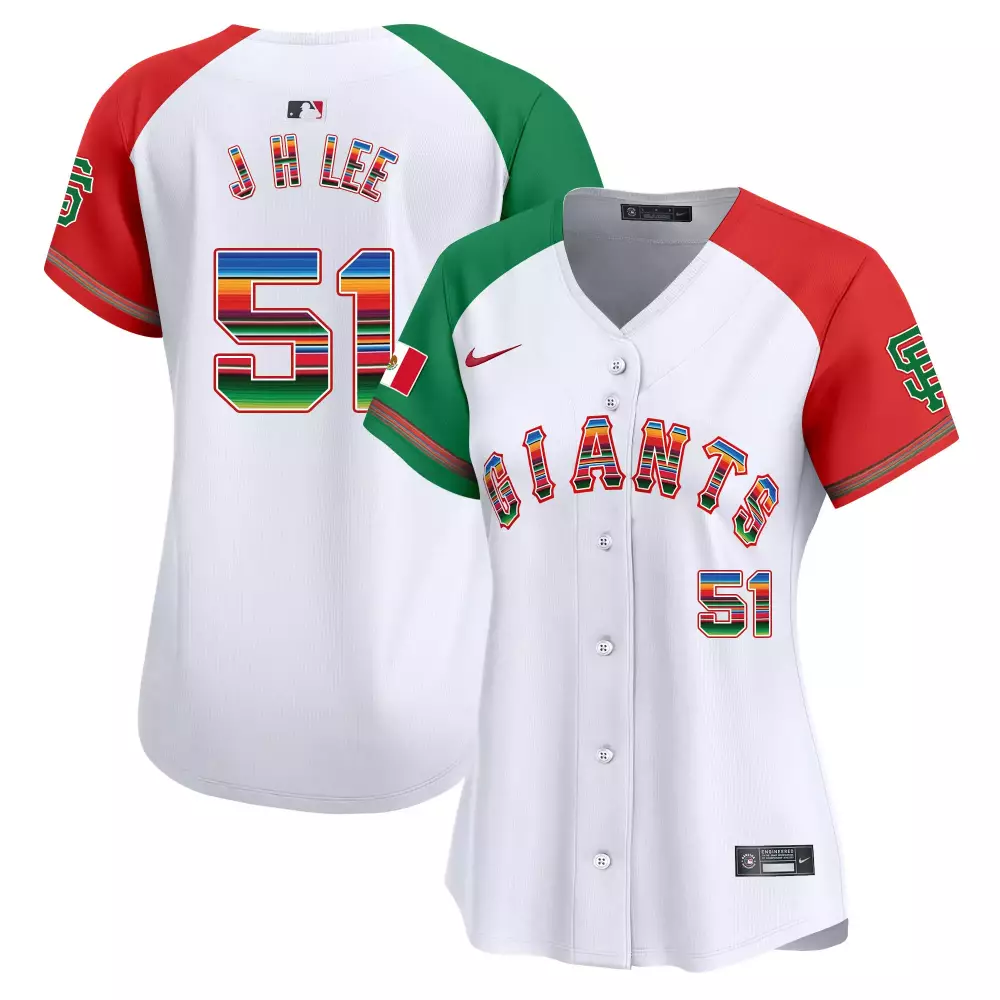 Jung Hoo 51 Giants Jersey White City Connect Mexico Flag 2023 Women Split Custom Design