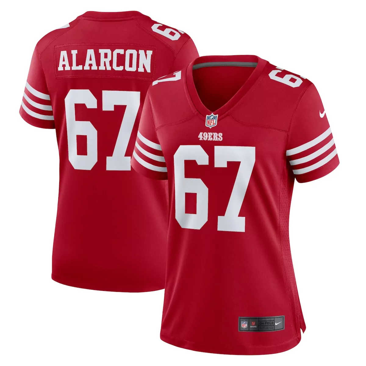 Isaac Alarcon 67 49ERS Jersey Red Women Replica White Game
