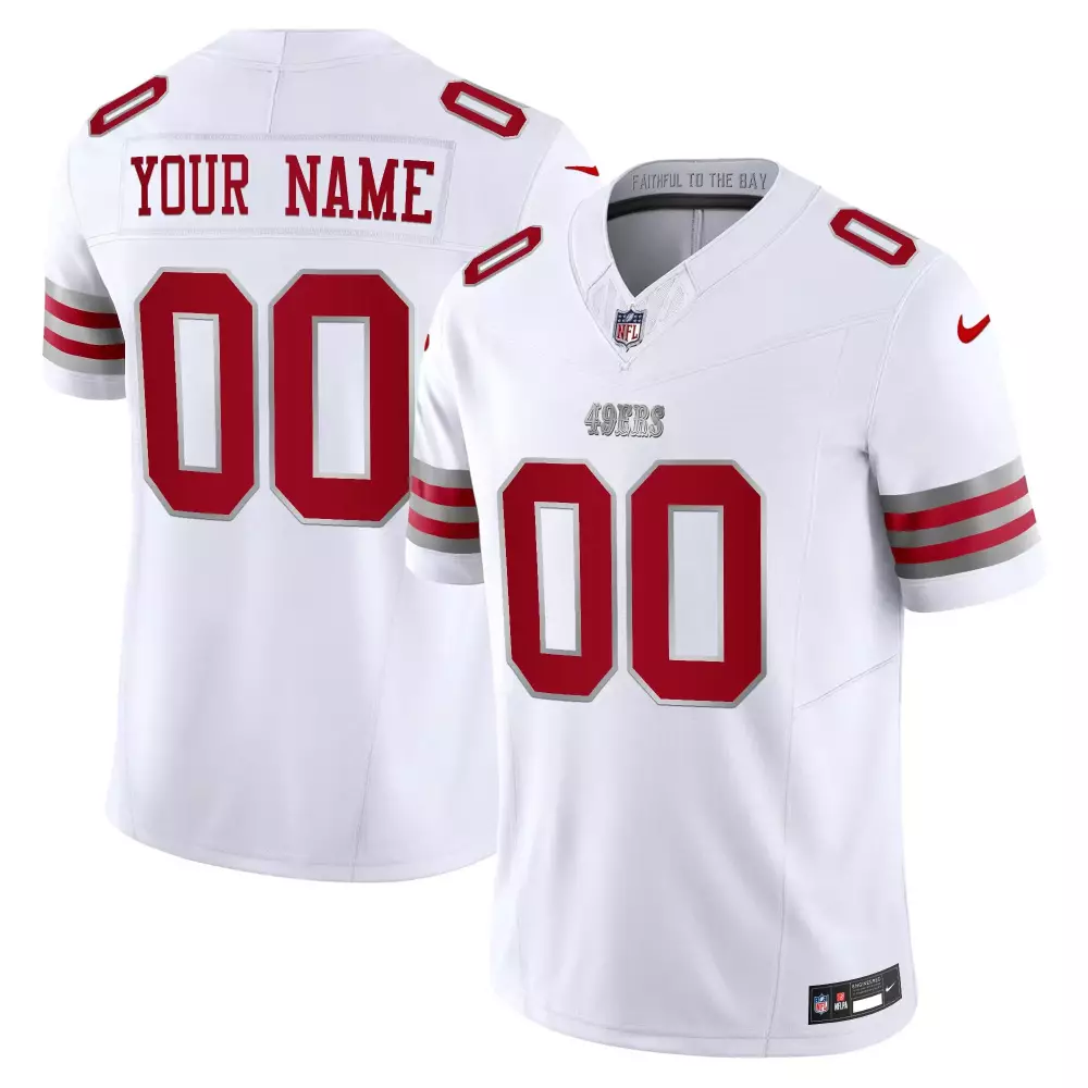 Custom 49ERS Jersey White Red Gray Vapor Limited All Stitched