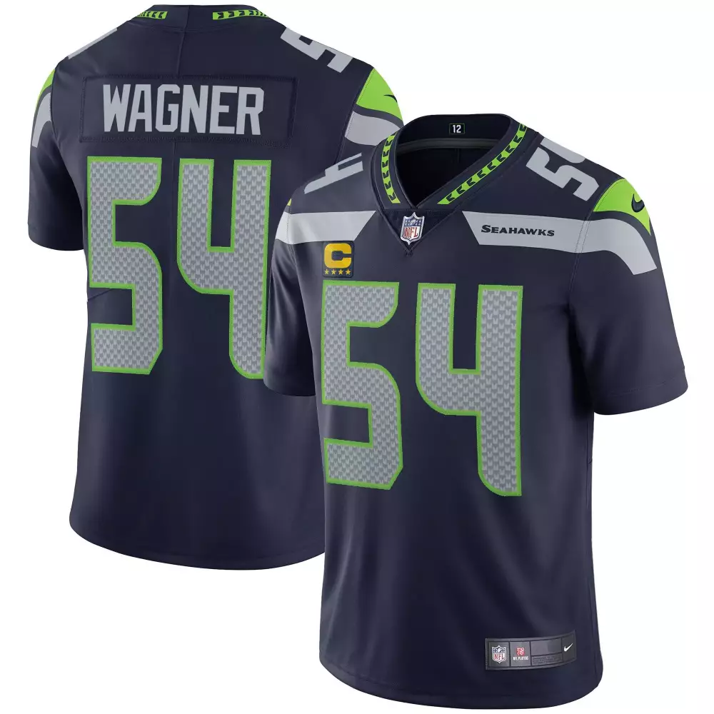 Bobby Wagner 54 Seahawks Jersey Navy Blue Men Player Green Gray White Vapor All Stitched