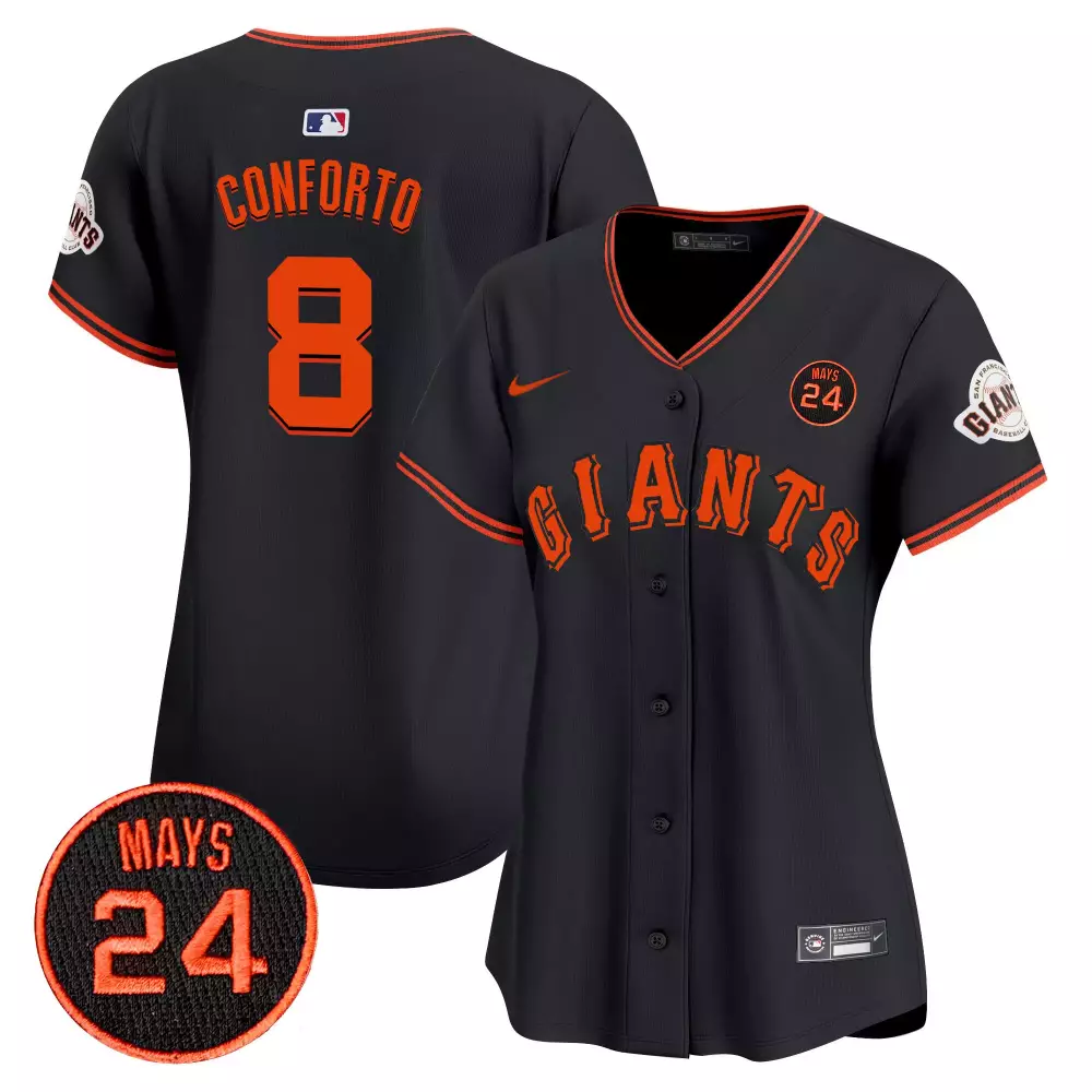 Michael Conforto 8 Giants Jersey Black Men Orange Vapor Premier Limited v3 All Stitched