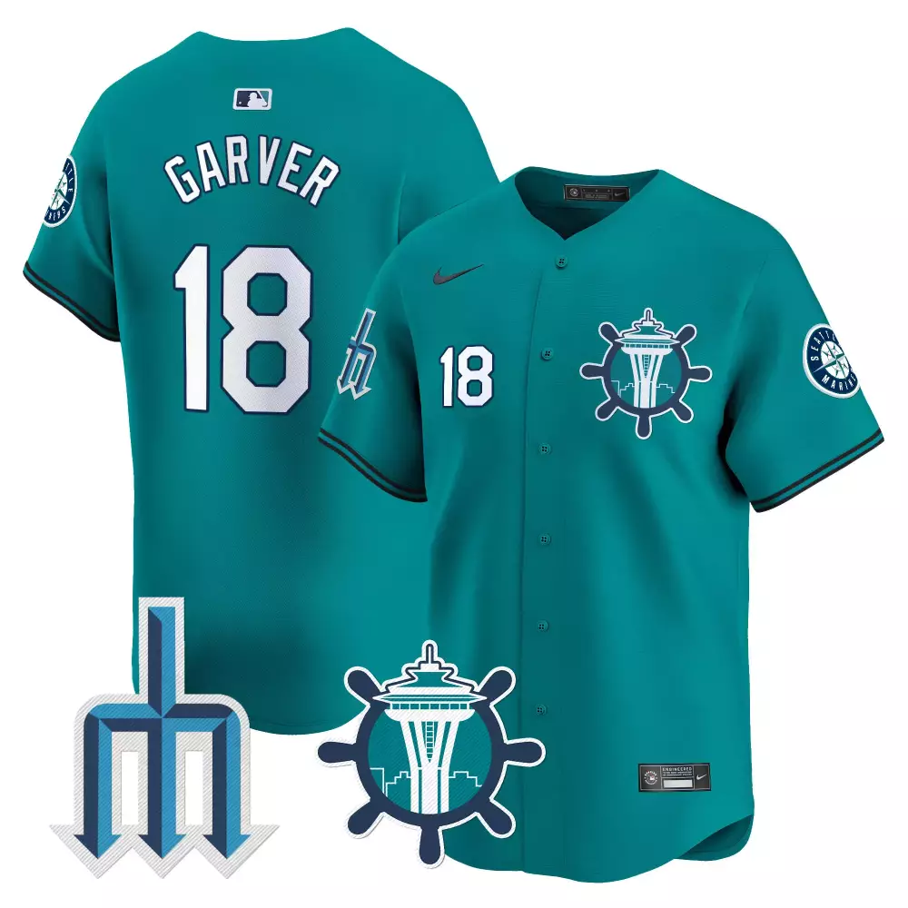 Mitch Garver 18 Seattle Mariners Jersey Teal City Connect 'm' Men Split Design White