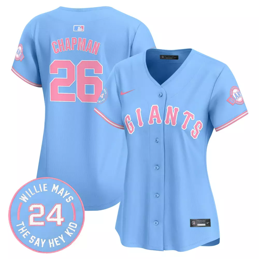 Matt Chapman 26 Giants Jersey Blue Willie Mays 2024 Women Alternate Pink White Unisex