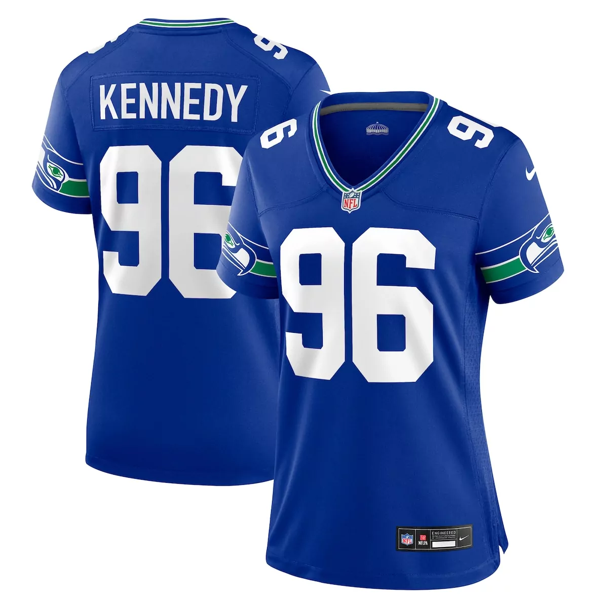 Cortez Kennedy 96 Jersey Blue Seattle Seahawks Men Replica Green White Throwback