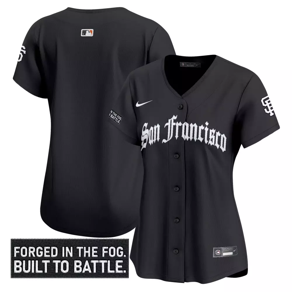 Forged Fog San Francisco Giants Jersey Black Women White Vapor Premier