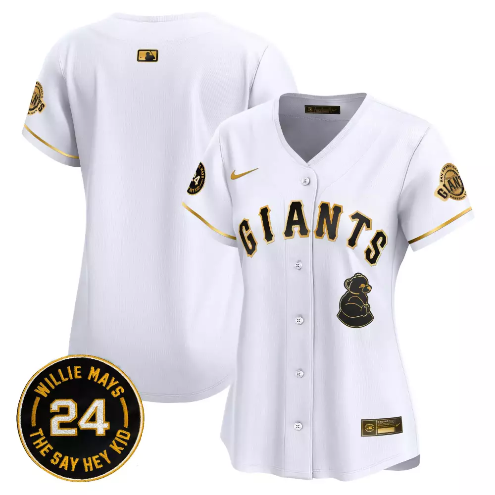 Cade Mays 24 San Francisco Giants Jersey White Baseball Women Black Gold Vapor Premier