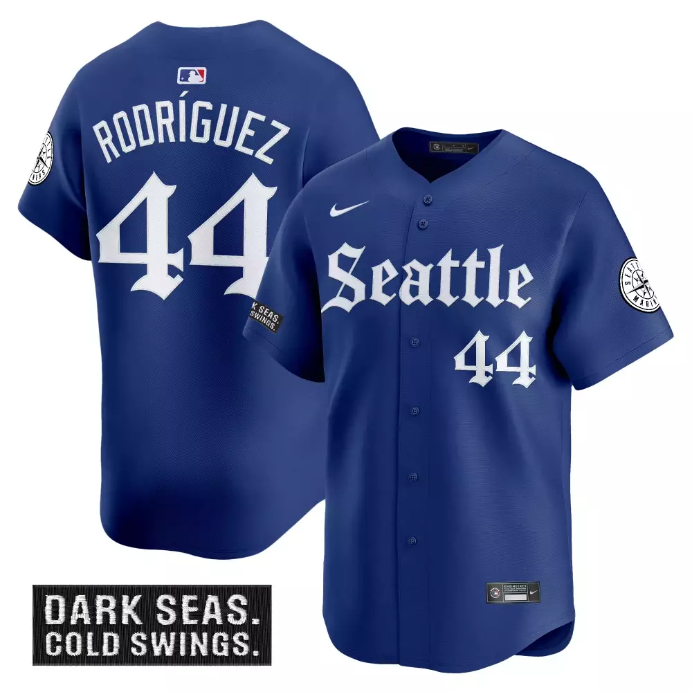 Anderson Deep 44 Seattle Mariners Jersey Royal Blue Dark Seas Men White Stitched