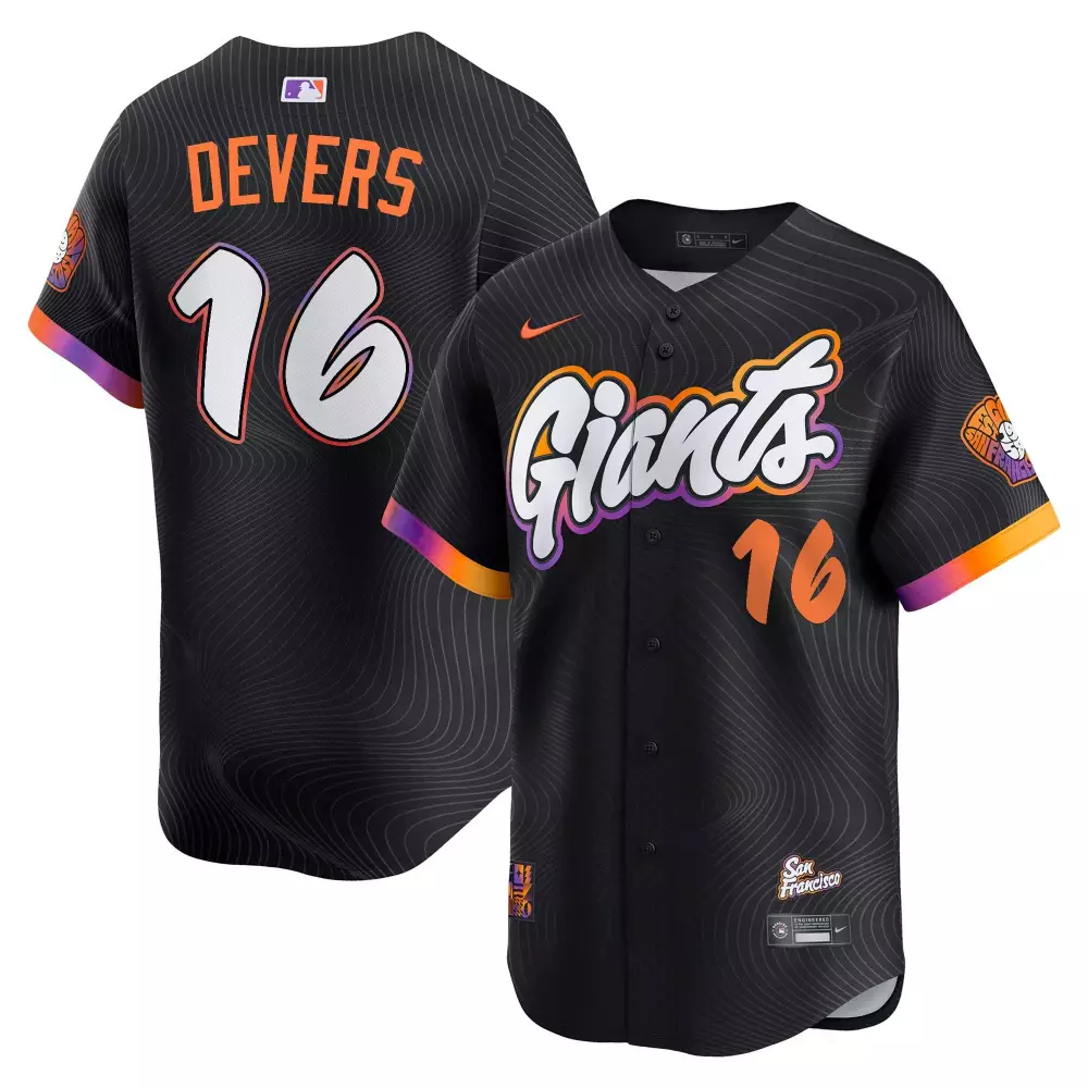 Rafael Devers 16 Jersey Black City Connect San Francisco Giants Men Alternate Custom Design