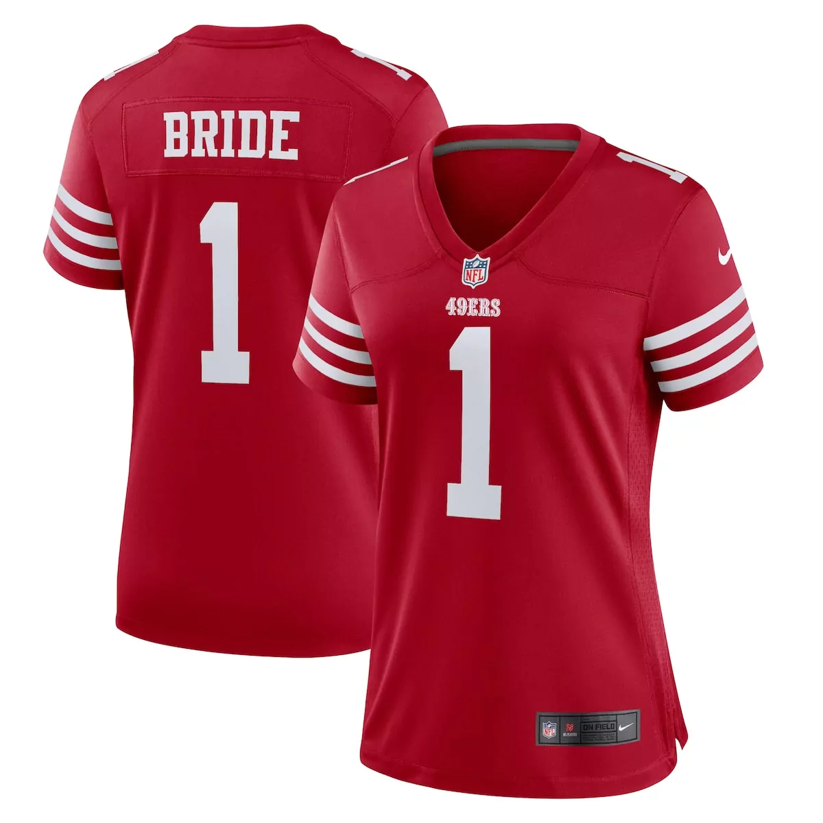 Bride 1 49ERS Jersey Red Women Standard White Game