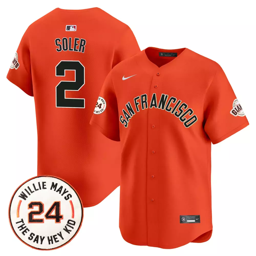 Jorge Soler 2 Jersey Orange San Francisco Giants Men Black White Vapor Premier Limited