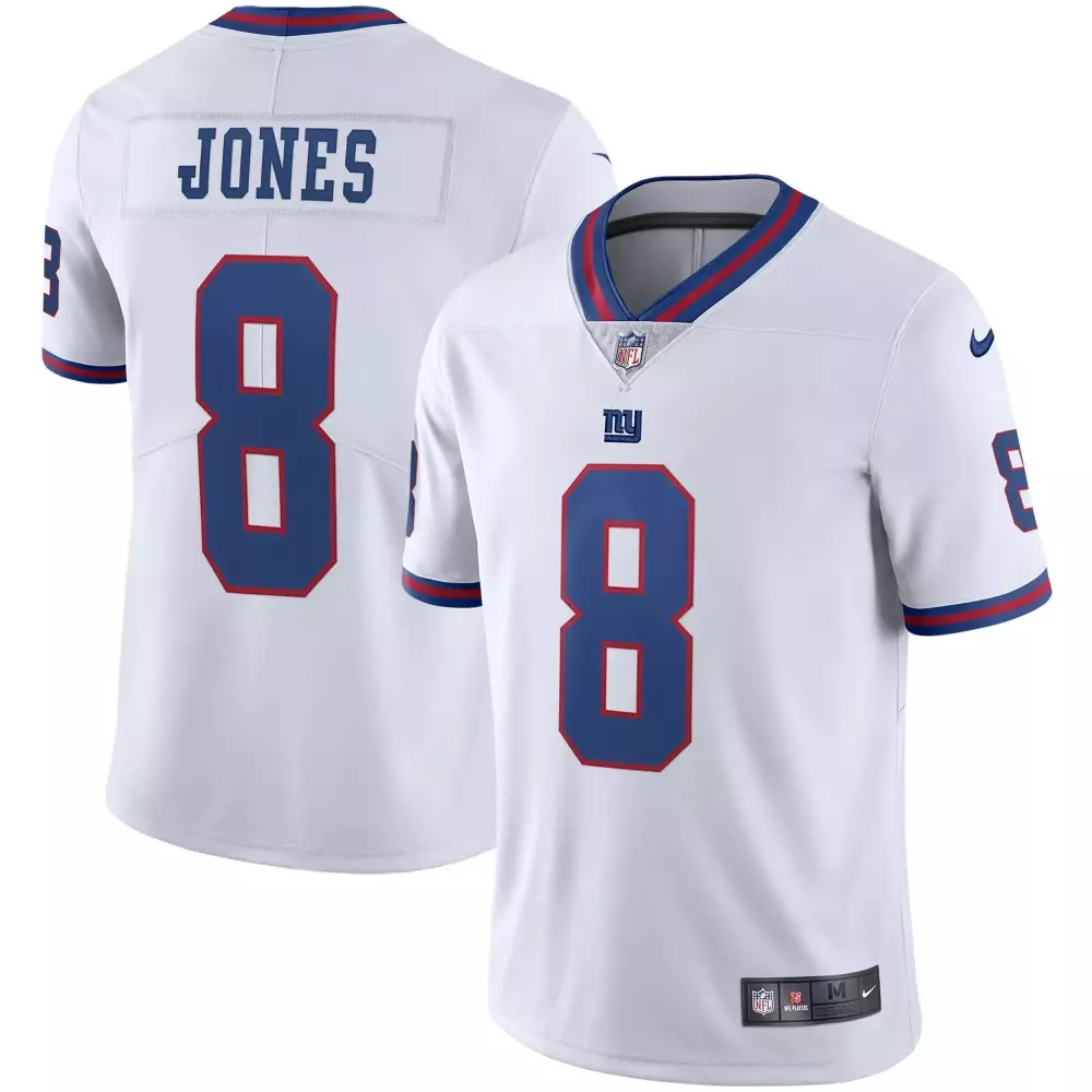 Daniel Jones 8 New York Giants Jersey White Men Blue Red Vapor Rush All Stitched