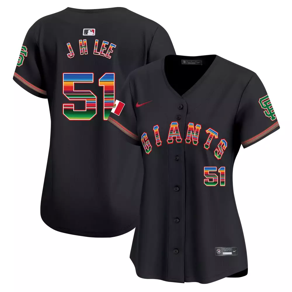 Jung Hoo 51 Giants Jersey Black Cinco De Mayo Women Alternate Split Design Red Green