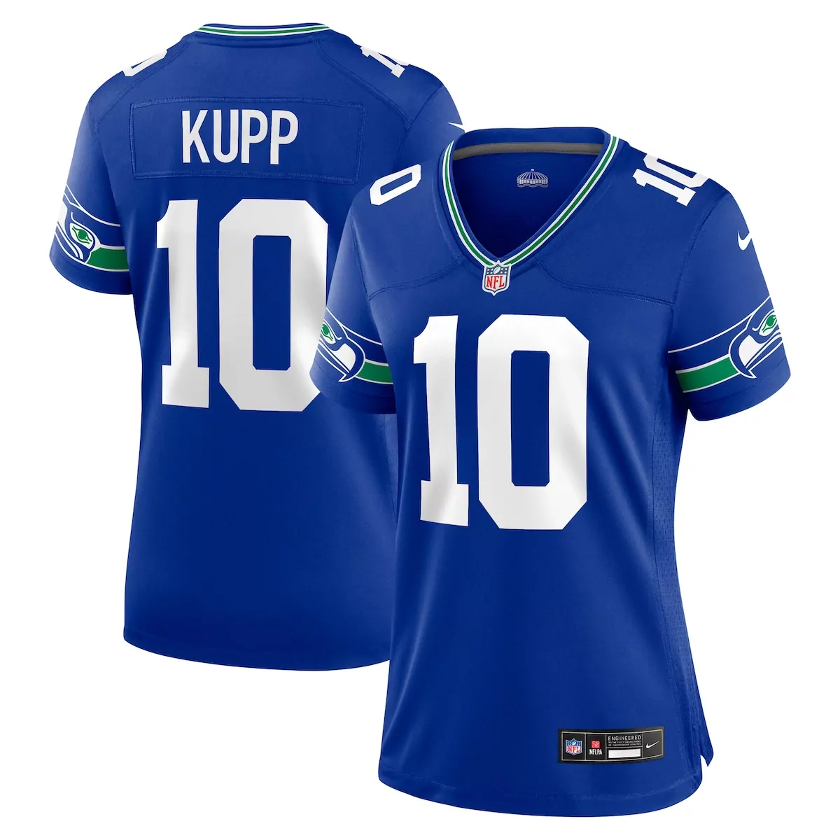 Cooper Kupp 10 Seattle Seahawks Jersey Blue Women Replica Green White Alternate Game