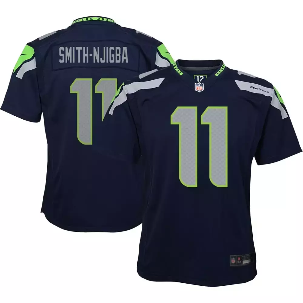 Jaxon Smith-njigba 11 Seahawks Jersey Navy Men Neon Green Gray White Game