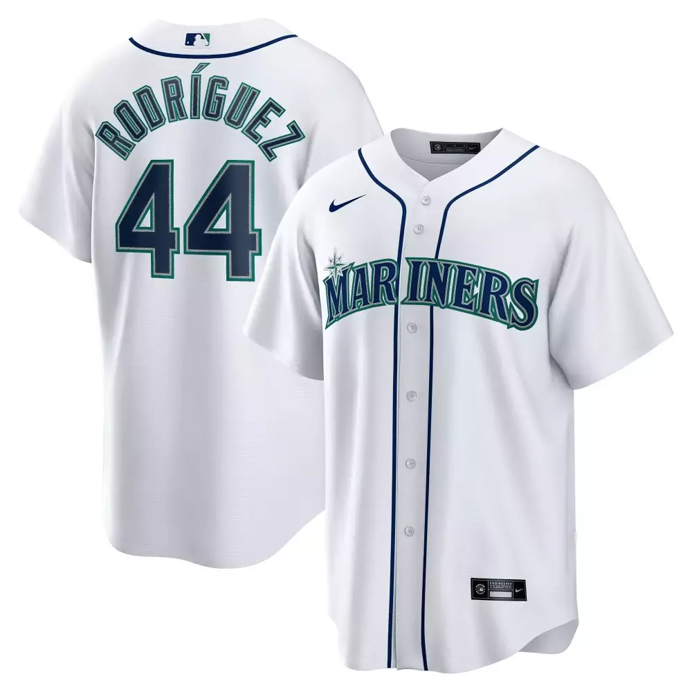 Julio Rodriguez 44 Mariners Jersey White Men Navy Green All Stitched Vapor