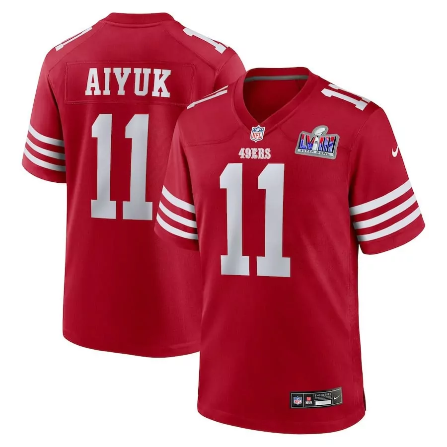 Brandon Aiyuk 11 49ERS Jersey Red Super Bowl Men Authentic White