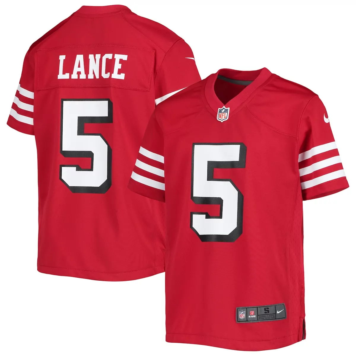 Trey Lance 5 San Francisco 49ers Jersey Red Men Replica White Black Game