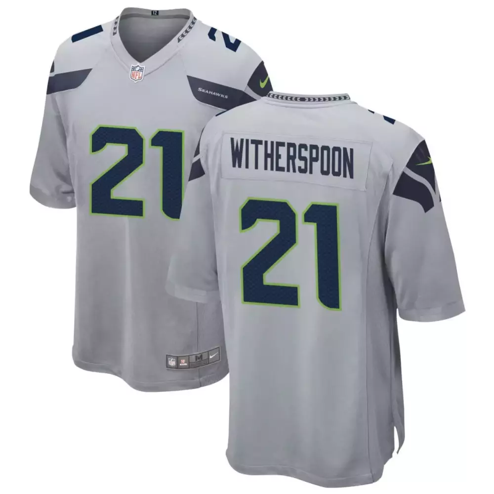 Devon Witherspoon 21 Jersey Silver Seattle Seahawks Men Player Alternate Navy Blue