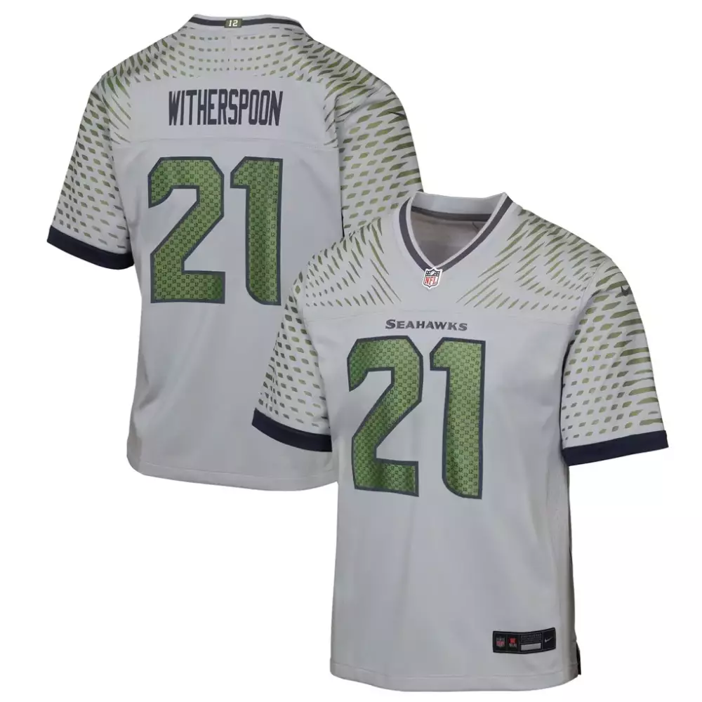 Devon Witherspoon 21 Seahawks Jersey Gray Men Game Alternate Green Navy Collection