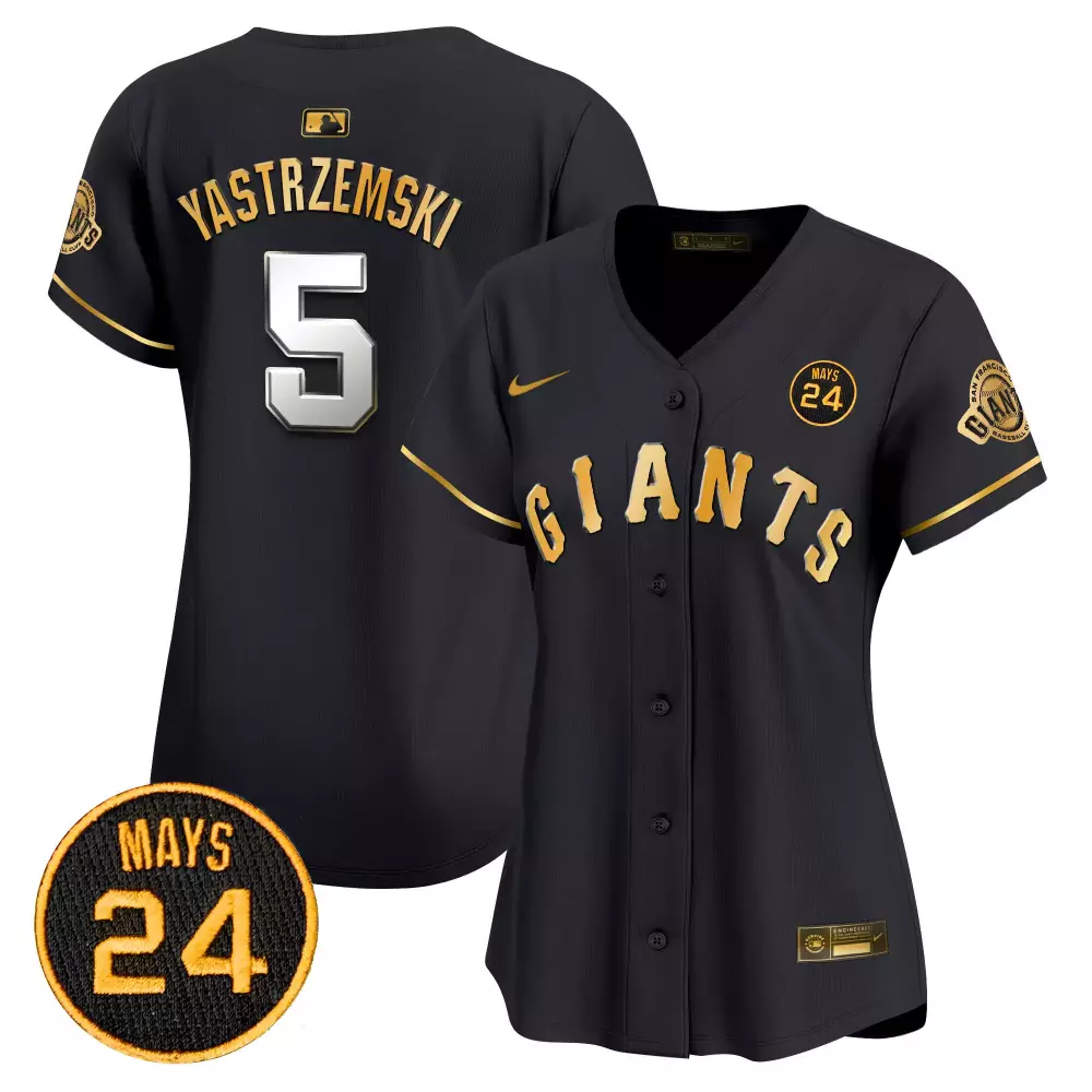 Yastrzemski 5 Giants Jersey Black Willie Mays Tribute 24 San Francisco Baseball Men