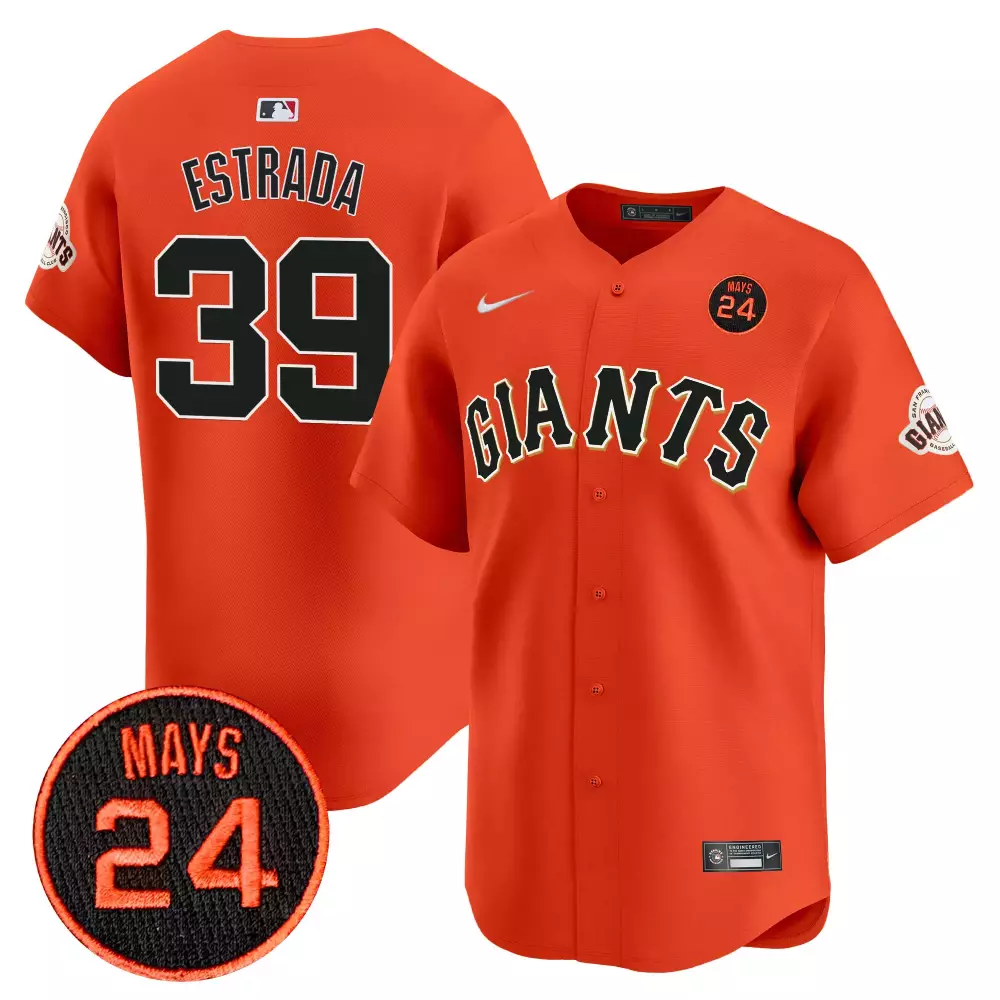 Estrada 39 Giants Jersey Orange City Connect San Francisco Baseball Mays 24 Men Black