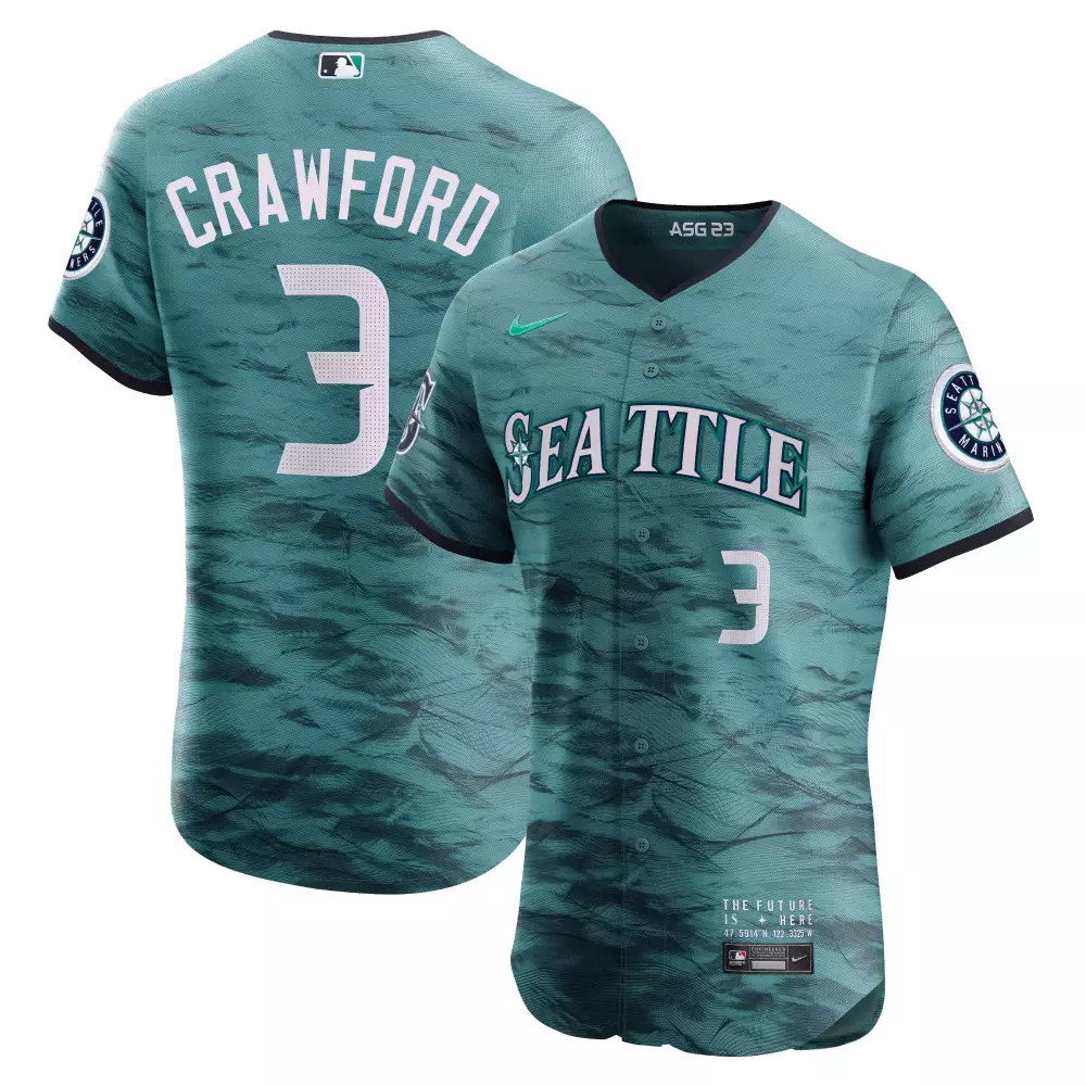 J.p. Crawford 3 Seattle Mariners Jersey Teal City Connect Asg 23 Men Custom Design