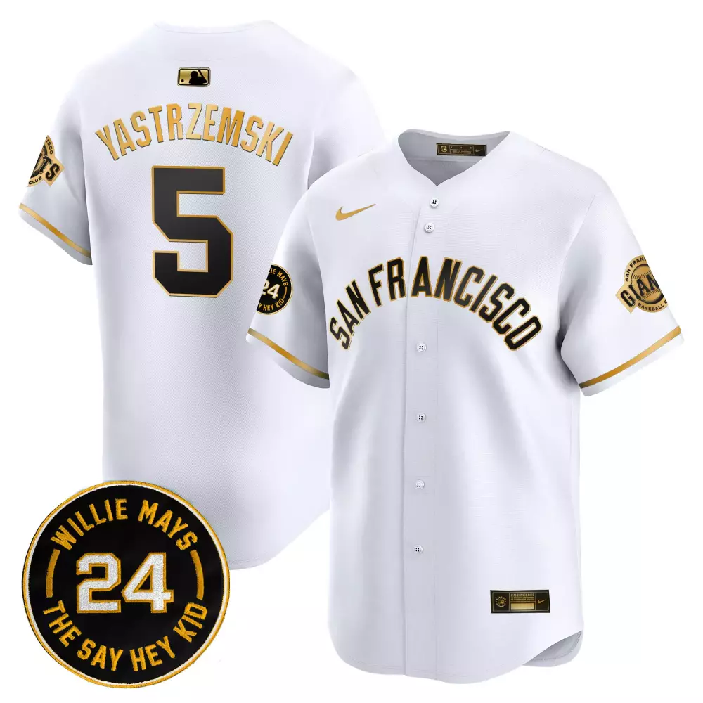 Yastrzemski 5 Jersey White Willie Mays San Francisco Giants Baseball Club Men Alternate