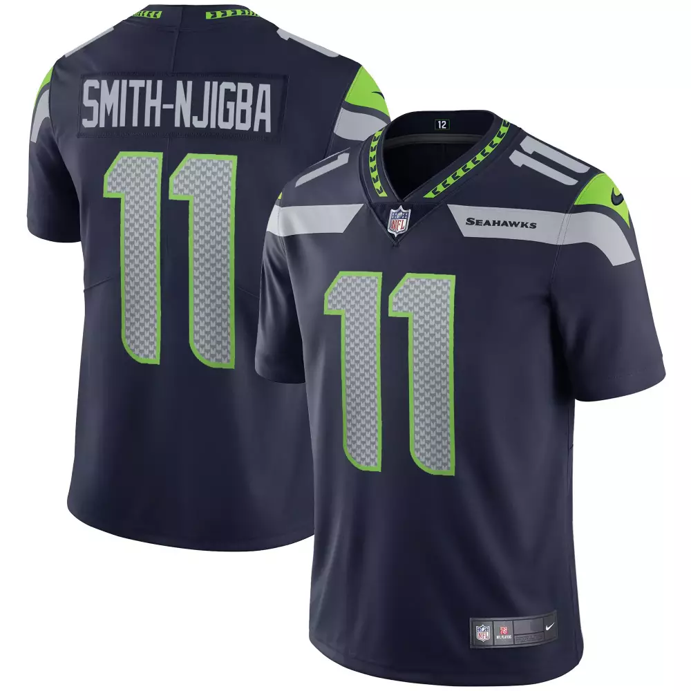 Jaxon Smith-njigba 11 Seahawks Jersey Navy Blue Men Lime Green Grey All Stitched