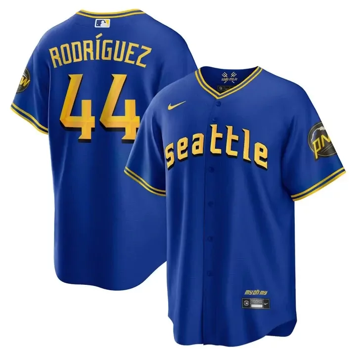 Julio Rodriguez 44 Jersey Blue Seattle Mariners Pnw My Oh Men Yellow White All Stitched