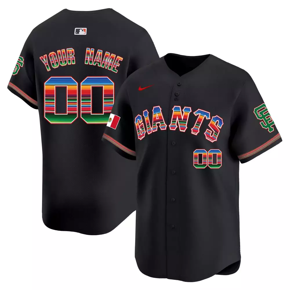 Custom San Francisco Giants Jersey Black Mexico Flag Men Design Green Red White Blue