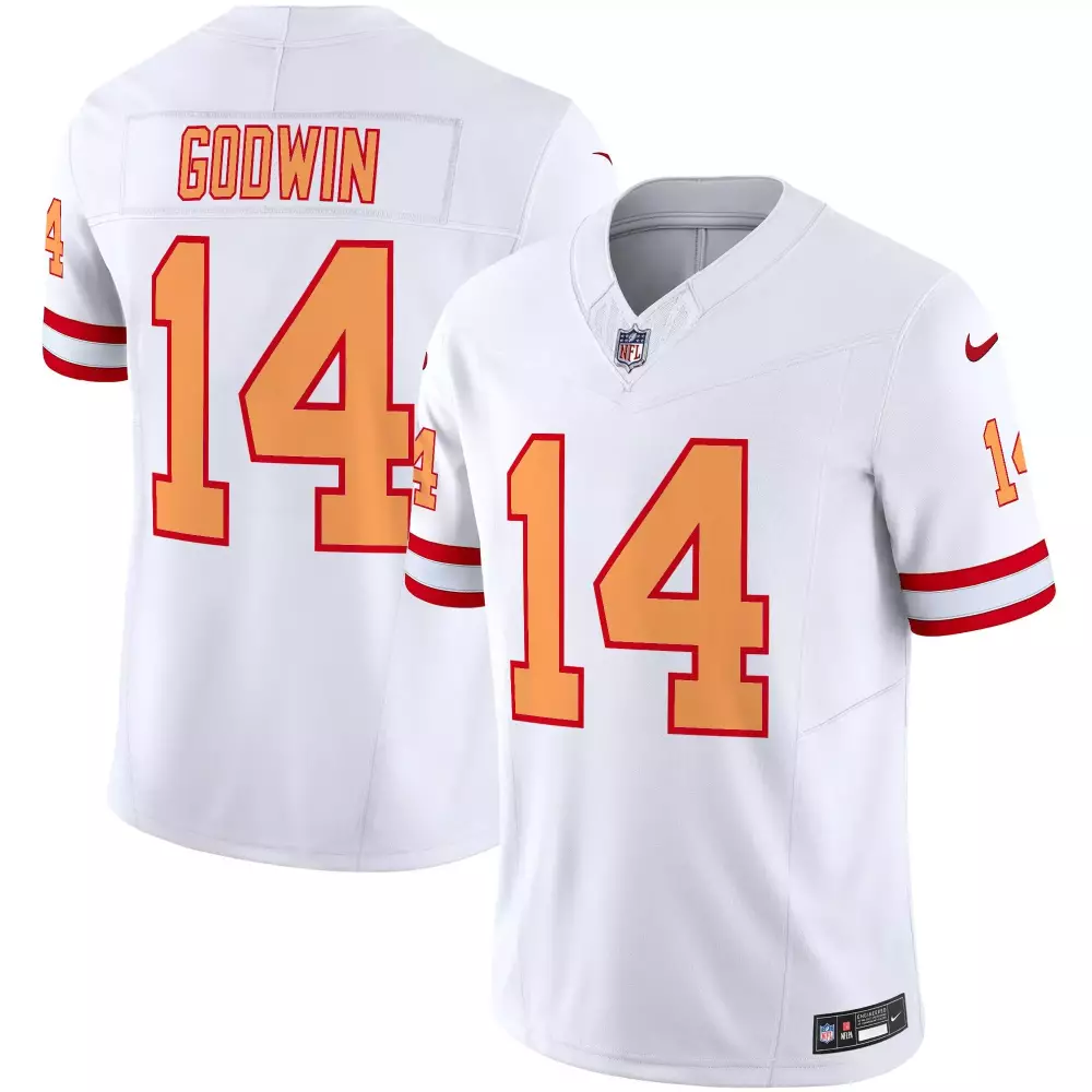 Chris Godwin 14 Jersey White Kansas City Chiefs Men Game Alternate Red Orange Throwback