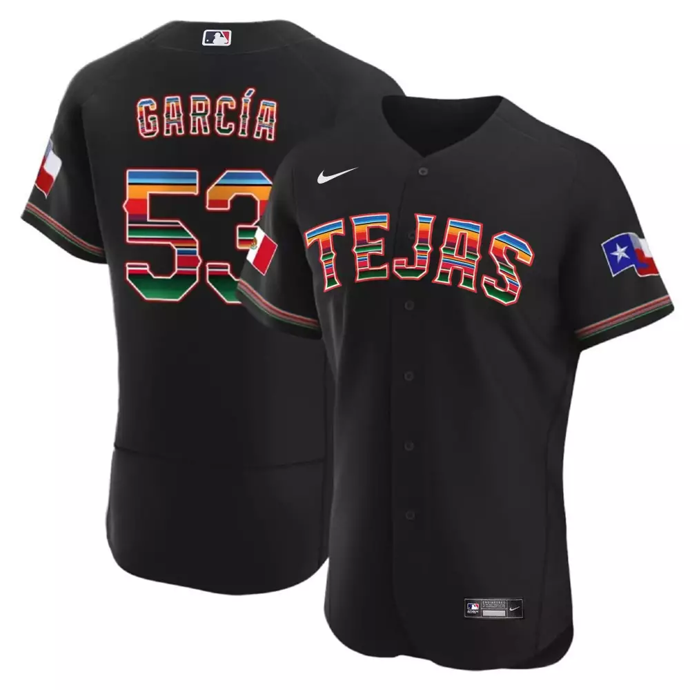 Garca Tejas 53 Texas Rangers Jersey Black City Connect 2023 Men Red Green Blue Yellow