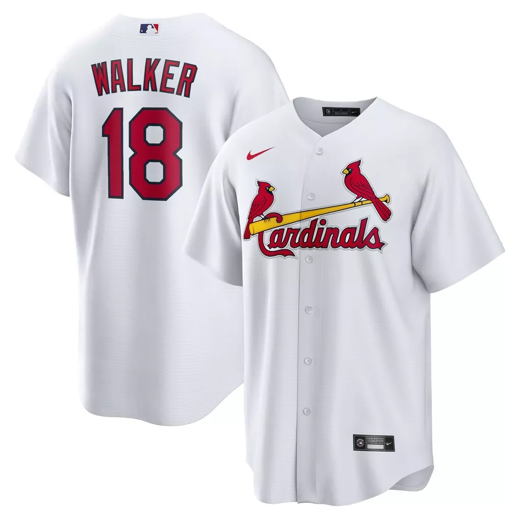 Walker 18 Cardinals Jersey White Men Red Yellow Home Official Replica