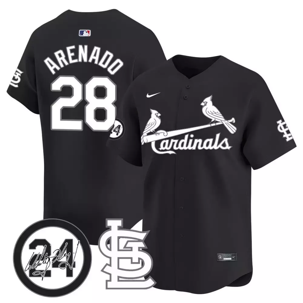 Nolan Arenado 28 Cardinals Jersey Black City Connect Men White Vapor Premier Limited
