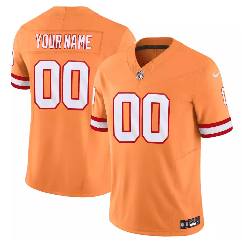 Custom Jersey Orange White Red Throwback Limited All Stitched