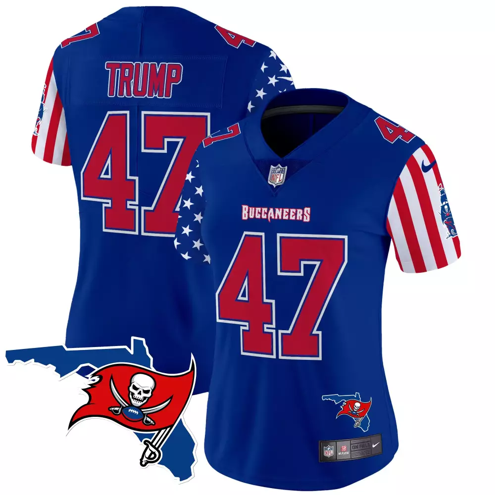 Donald Trump 47 Buccaneers Jersey Blue Men Red White Vapor Limited All Stitched