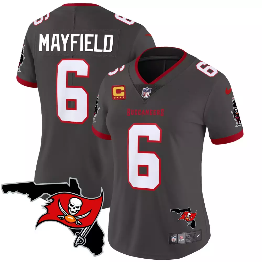 Baker Mayfield 6 Buccaneers Jersey Gray Men Red White Vapor Limited All Stitched
