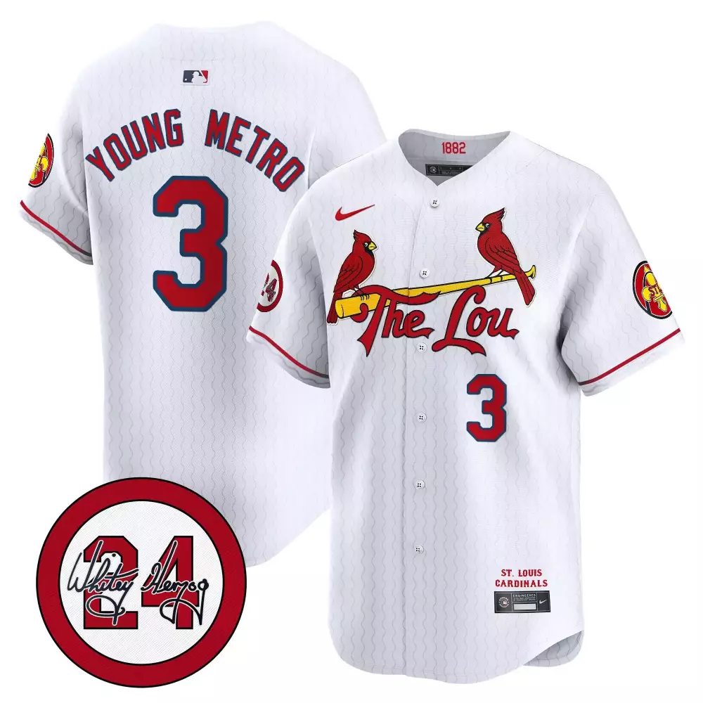 Metro Boomin 3 Jersey White 1882 St. Louis Cardinals Men Red Yellow Vapor Premier