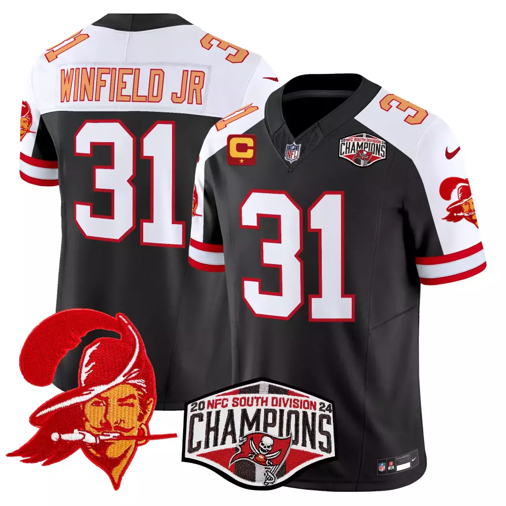 Antoine Winfield 31 Buccaneers Jersey Black 2022 NFC South Division Champions Men