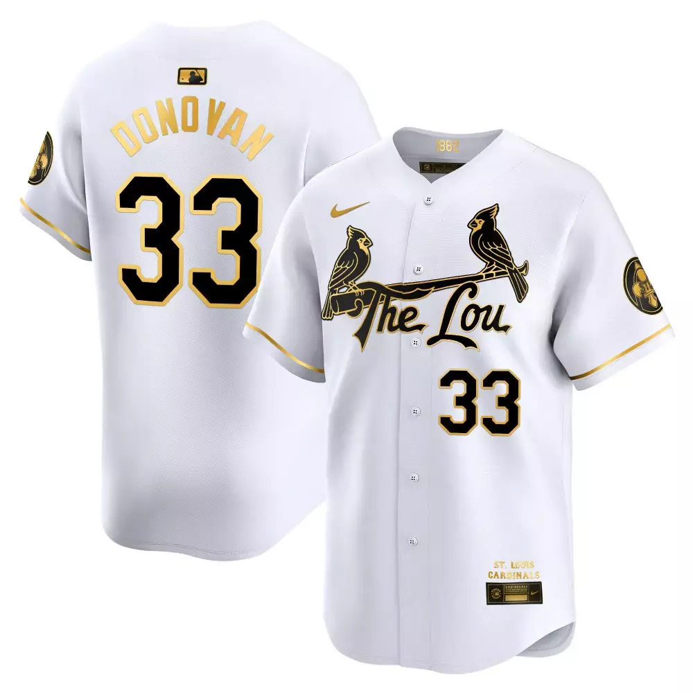 Brendan Donovan 33 Jersey White St. Louis Cardinals Men Black Gold Vapor Premier